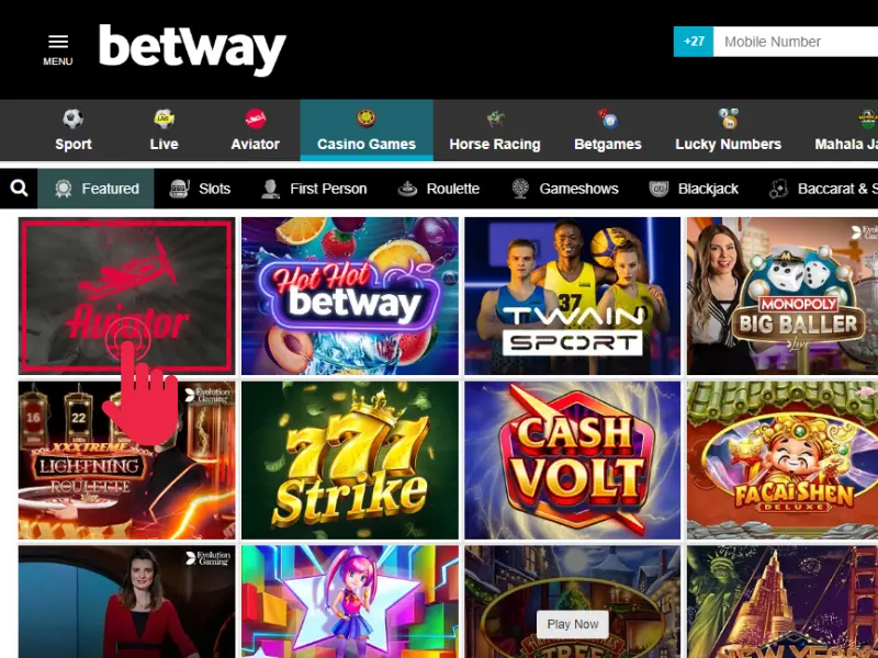 Betway Casino's Aviator game
