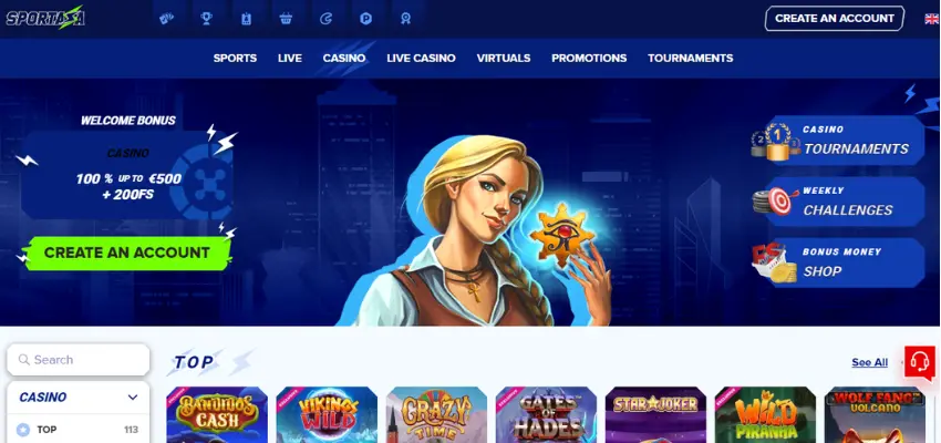 Features of the Sportaza casino